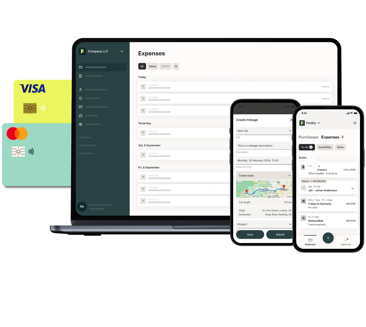 Findity expense management platform_mastercard_visa