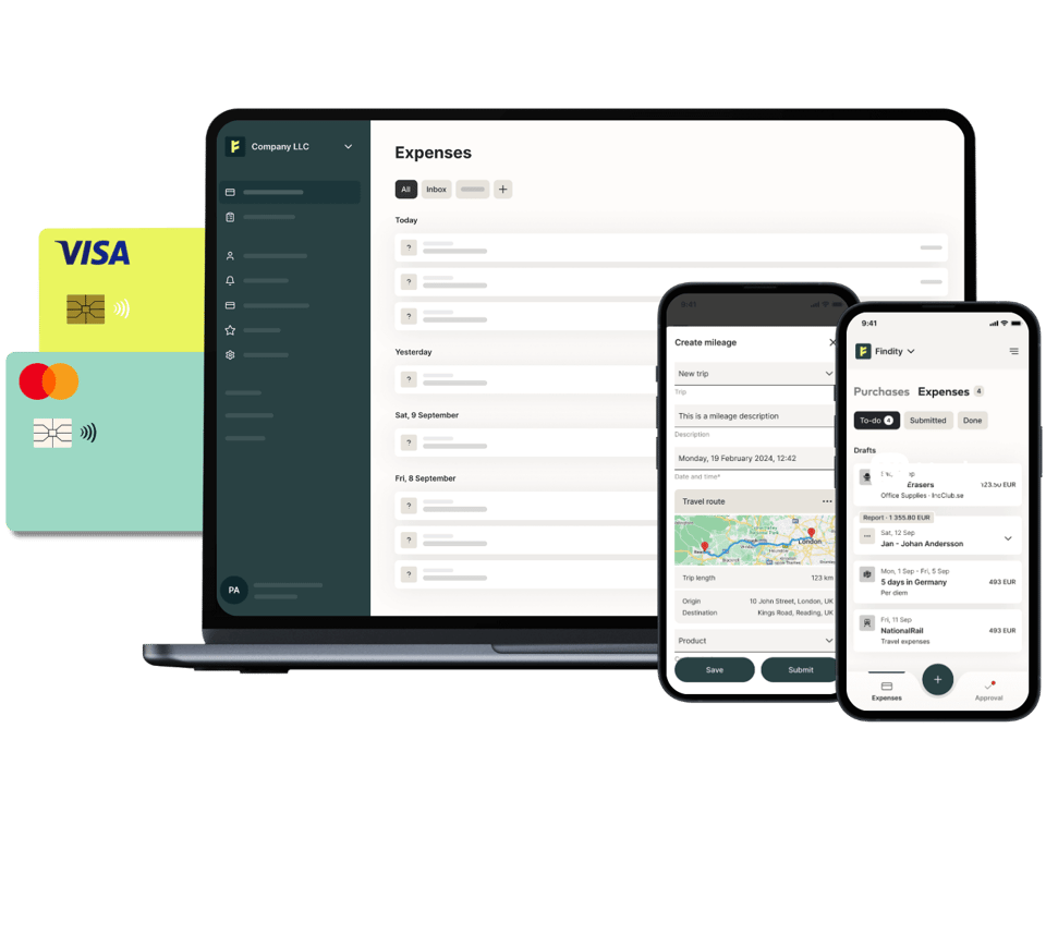 Findity expense management platform_mastercard_visa